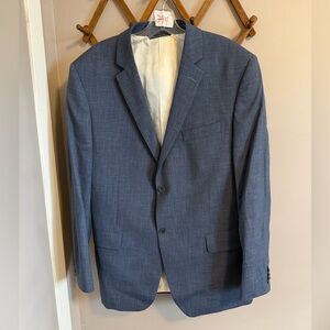 S. Cohen wool blue blazer window pane two button 42R